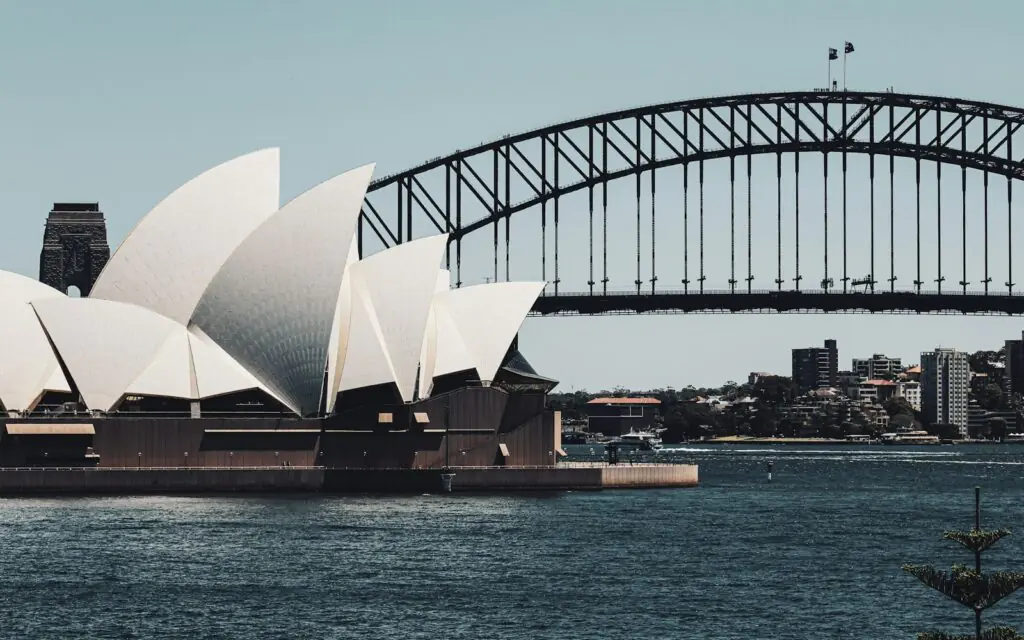 Sydney Opera House with the Harbour Bridge behind